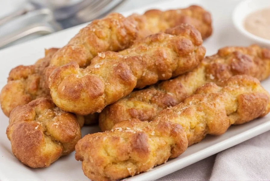 Step-by-step preparation of cinnamon french toast sticks showing bread sticks soaking in cinnamon egg mixture before frying