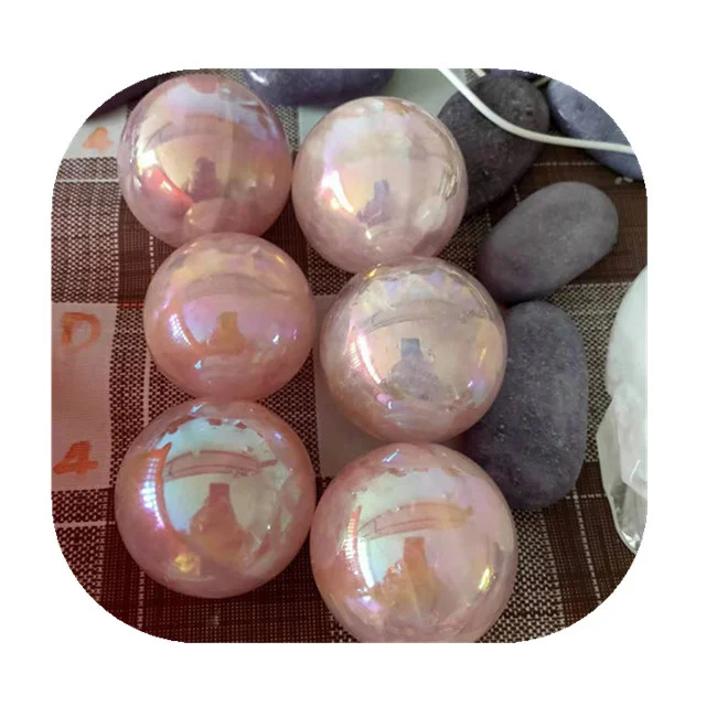 

New arrivals crystals spheres healing stones natural pink aura rose quartz crystal ball for Decor
