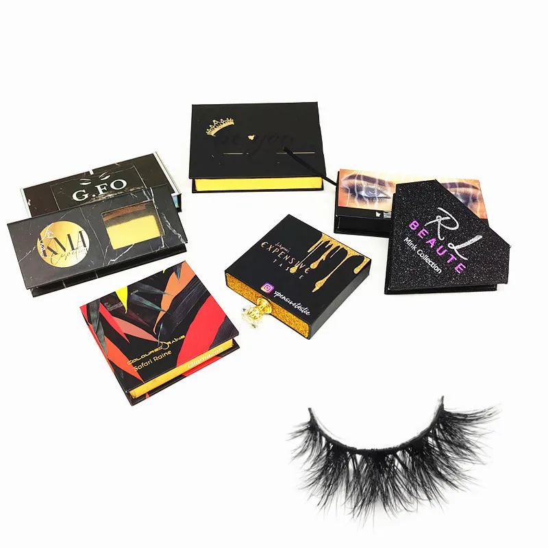 

Customized private label mink lashes custom packaging real mink 3D eylashes