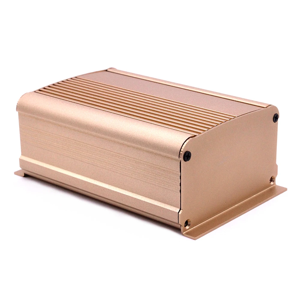 

Golden Color Anodized 6063 Alloy Material Extruded Aluminum Enclosure With Custom Interfere Cutouts For Electronic Products