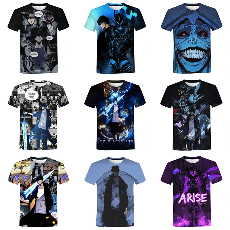 

Comics Anime Solo Leveling 3D Printed Shirt for Men Fashion Pop Round Neck Casual 3D Printing Shirt From Men Oversize Tops