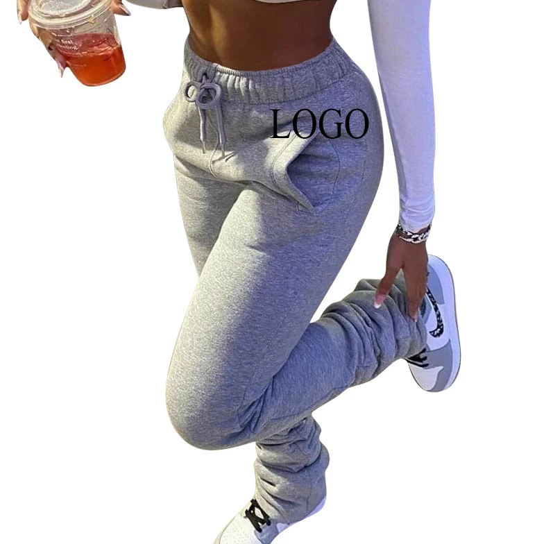 

hot selling quality 11 color winter jogger pants women fashionable stacked pants fall sweat stacked leggings for women