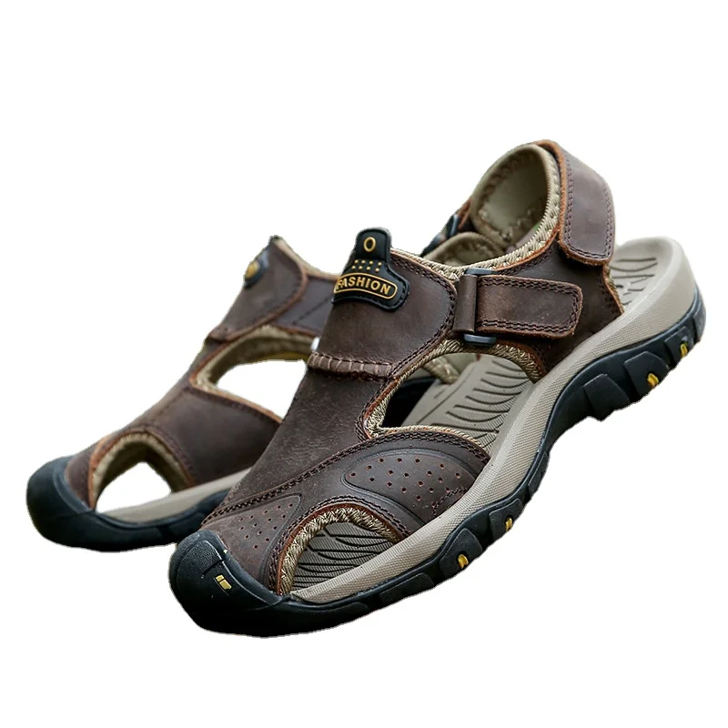 

Genuine leather shoes for men Casual china Summer Cow genuine leather shoes sandals for men, As pic