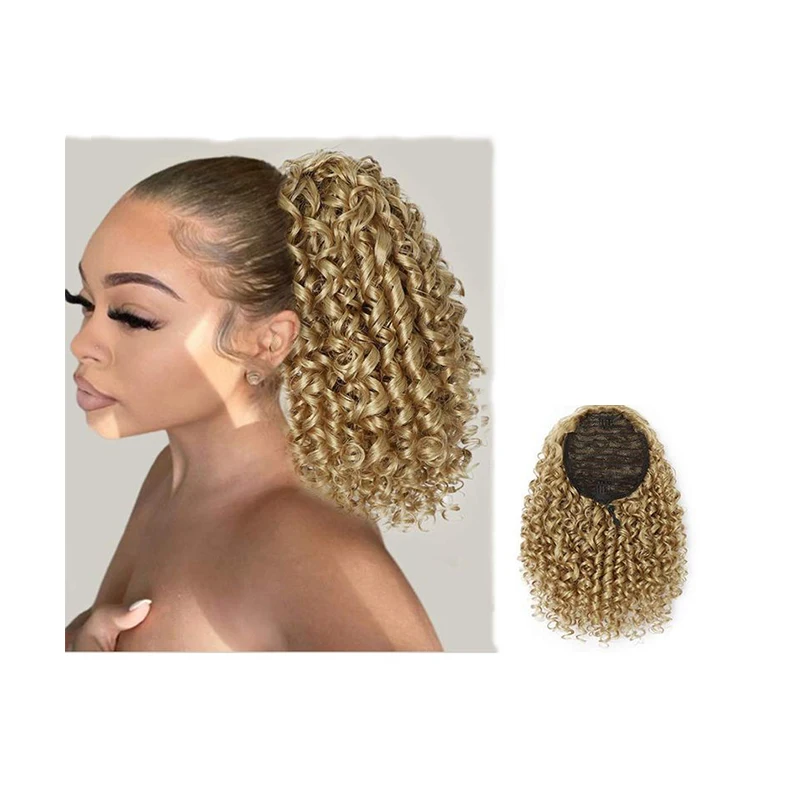 

H247 Vigorous drawstring puff ponytail afro kinky curly hair extension Synthetic african american hair ponytail extensions