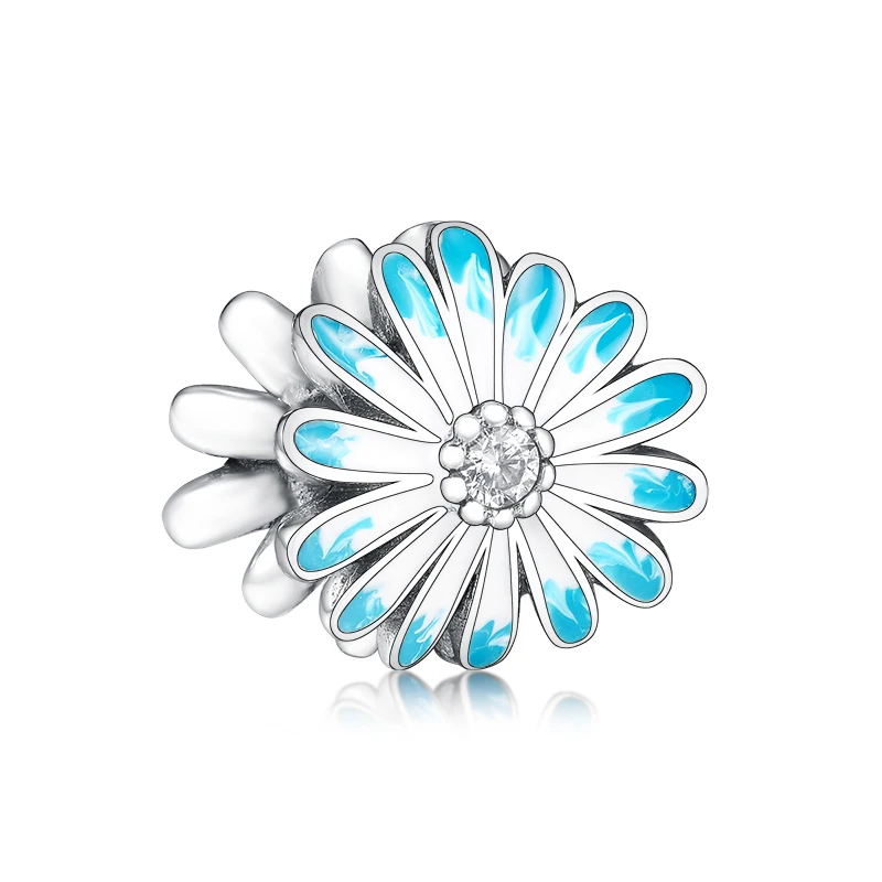 

Wholesale Jewelry 925 Silver Necklace Beads Mix Enamel Daisy Flower Charms For Jewelry Making