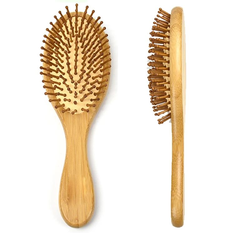 

Antistatic-stimulating scalp massage eco-friendly bamboo handle bamboo bristle hair brush, Customized