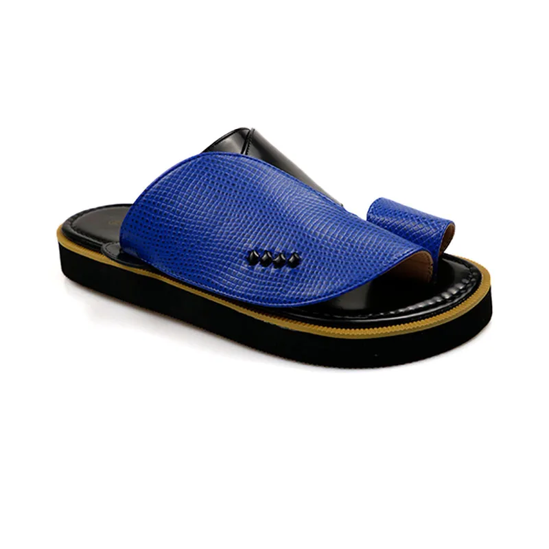 

Blue Foam Felt Men's Slippers For Cool Summer, Customized color