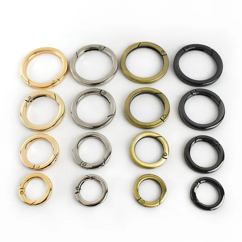 

MeeTee BF172 16-38mm Flat Wire Open Ring Luggage Accessories Clasp Snap Keyring Hardware Handbag Strap Spring O Ring Buckles, Gold,silver,gun black,bronze