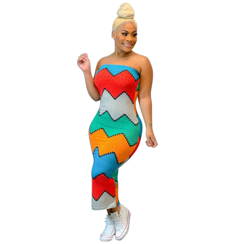 

High quality girls' dresses summer fashion rainbow stripe sexy slim dresses women