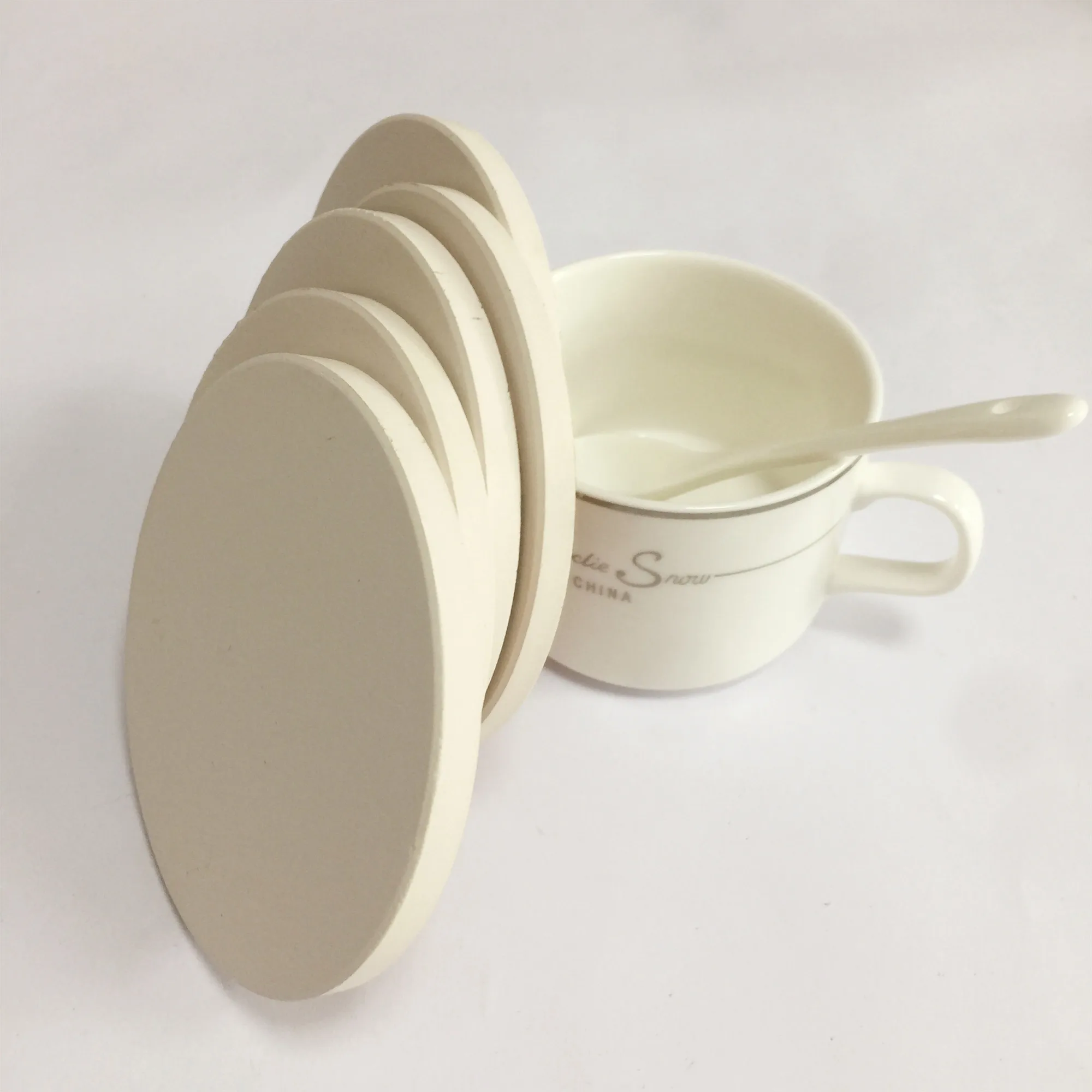 

Wholesale round customized blank water absorbent white ceramic coaster