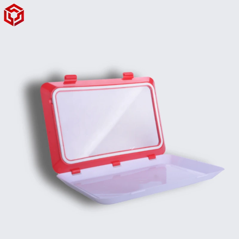 

Reusable refrigerator food creative fresh-keeping tray picnic box, Red