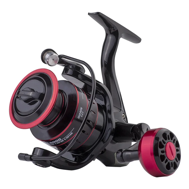 New Red Color Spinning Reel Metal handle Grip Water Resistance 8KG Max Drag 1000 - 7000 Fishing Reel for Bass Pike Fishing