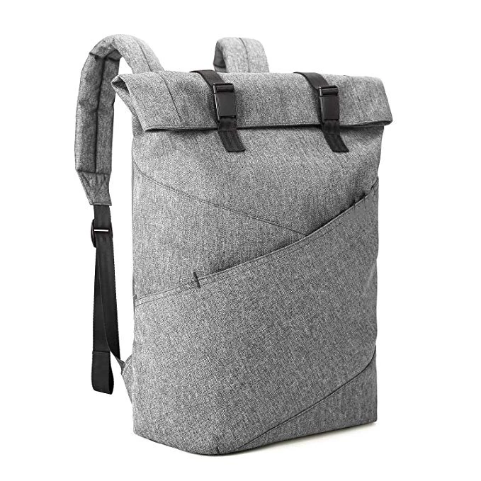 

Fashion RPET Backpack Made of Recycled Plastic Bottles Sports Rolltop Travel Rucksack Gym Sack Water Resistant