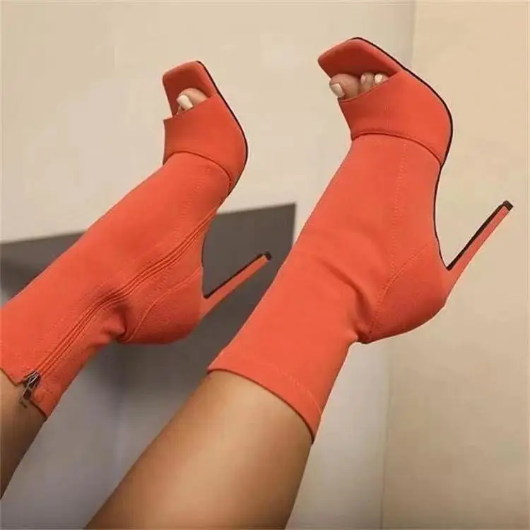 

New Arrivals High Quality High Heel Shoe Summer Boots Wholesale Women Shoes Opening Toe Heels, Black/tan/brown/green/blue/orange