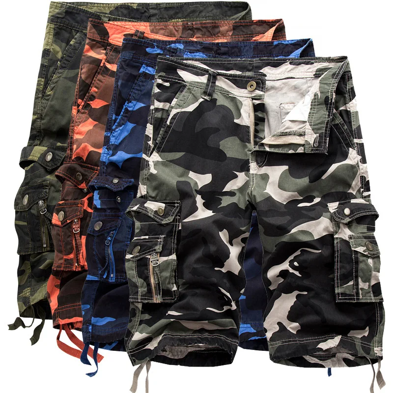 

Wholesale 2020 New Camouflage Loose Cargo Shorts Men Cool Military Camo Short Half Pants Men Homme Cargo Pants, Black