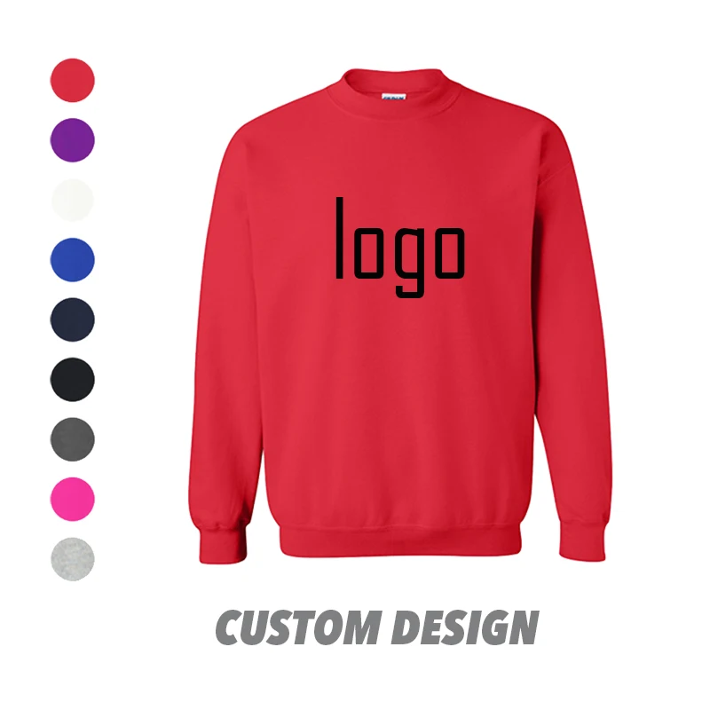 

Custom Logo Men Fitness Gym Casual Oversize Fitted Cotton Plain Color Crew Neck Men's Sweater