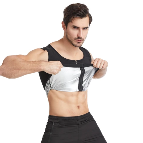 

Sweat Body Shaper Men's Workout Tank Top Slimming Shaping Tops Weight Loss Sauna Vest, Black