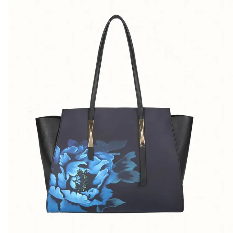 

Individuation women leather fashion large capacity China style printed tote bag, Picture shows