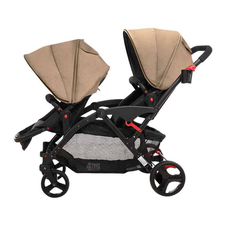 

Purorigin Twin doll stroller twin baby stroller baby twin stroller 2 in 1 twin baby walker, Black;gre;,blue;red;khaki