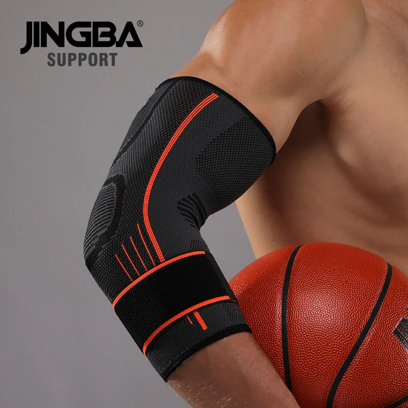 

JINGBA Factory Sale Nylon Sports elbow sleeve Arm Protection Tennis Elbow support Compression arm supporter for Bodybuilding Gym