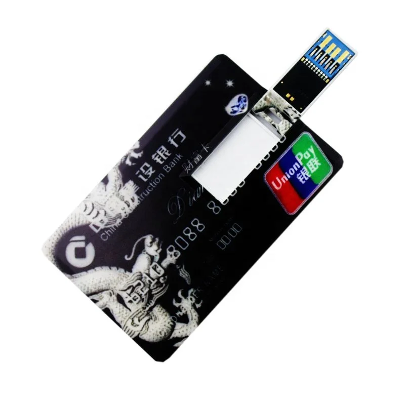 USB 3.0 interface fast speed promotion gift full color logo printed 16GB plastic business card usb flash drive - ANKUX.COM