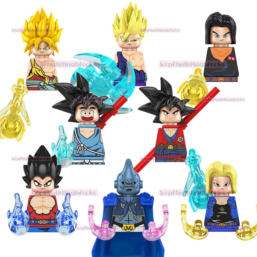 

KF6195 Dragon Son Goku Gohan Vegate IV Android Majin Buu Ball Cartoon Anime DBZ Plastic Building Block Figure Kids Toy Bricks