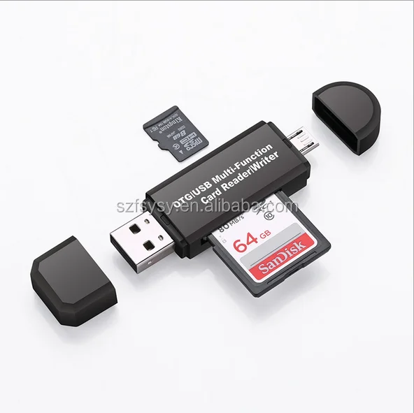 Micro USB OTG to USB 2.0 Adapter SD/Micr o SD Card Reader With Standard USB Male - ANKUX.COM
