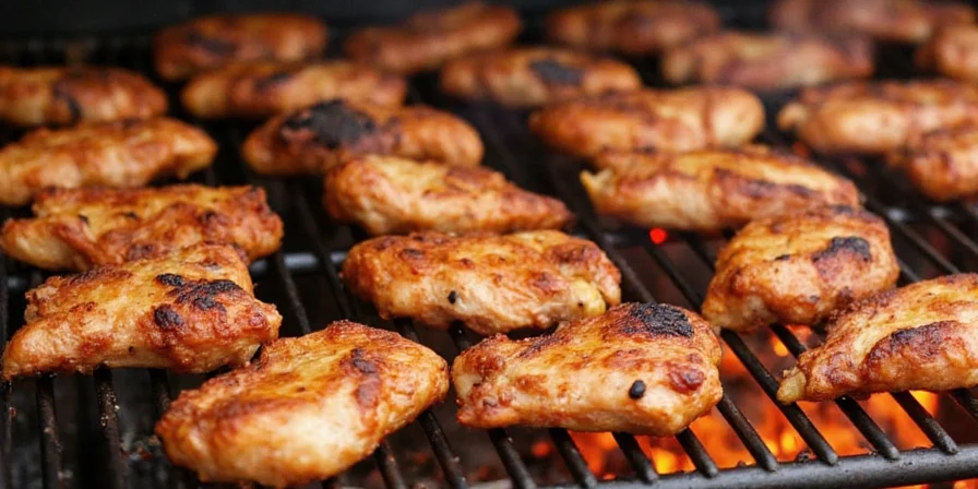 Burnt chicken due to flare-ups