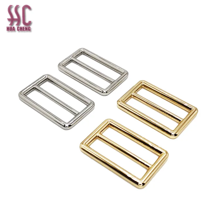 

Wholesale Adjustable Square Tri-glide Slider Buckle For Bag Strap Webbing Adjust Buckles Hardware, Gold,silver,nickle,brass, other metalic color is available.