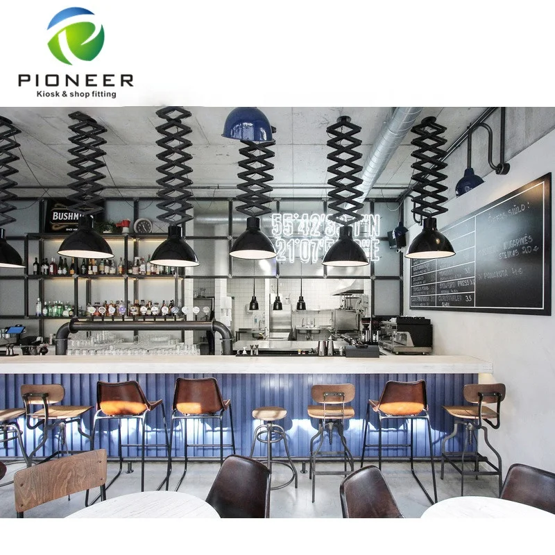 

Pioneer commercial coffee counter cabinet designs for coffee shop, Customized color