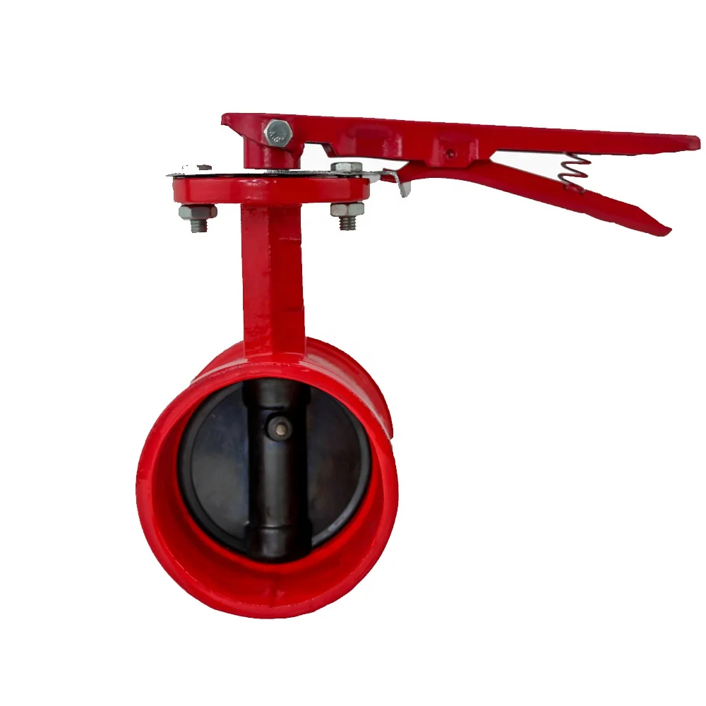 

Australian Standard ductile iron grooved/shouldered butterfly valve with lockable handle, Red or customized