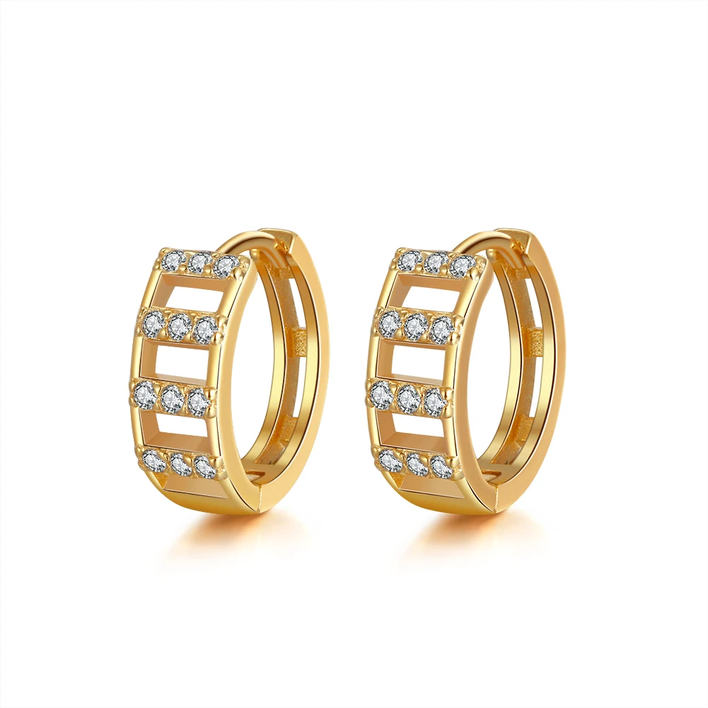 

RINNTIN APE14 minimalist small sterling silver cubic zircon huggies earring jewelry 14k gold plated hoop earrings for women 2021