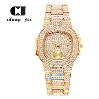 

CJNEW watch Mens Wrist Watches Calender Luxury Wristwatch Diamond Date Quartz WatchSquare diamond