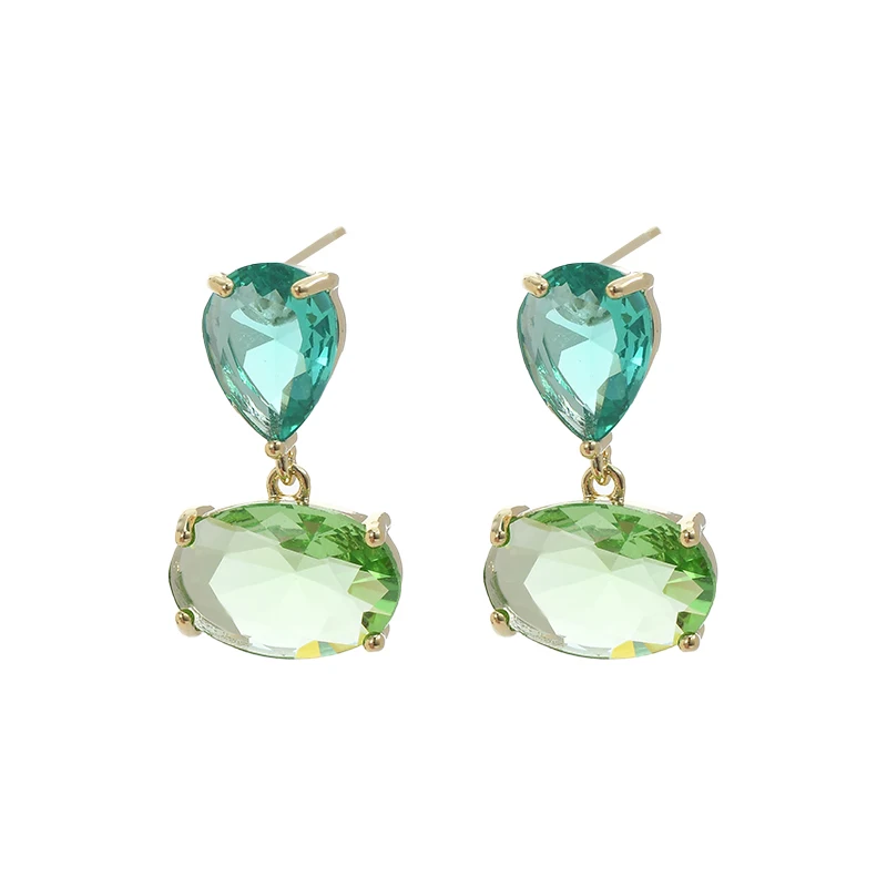 

ed67906 Summer new temperament women's earrings S925 silver needle geometric drop pendant all matching earrings