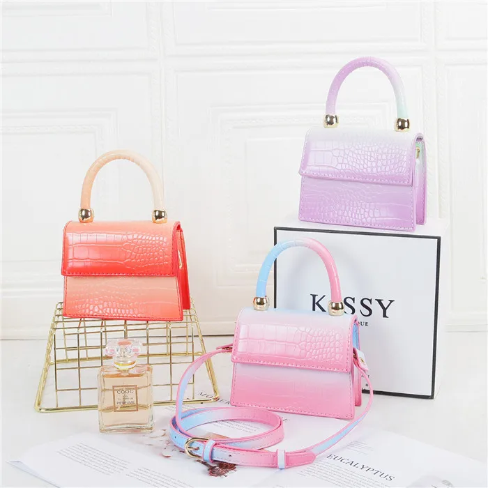 

2021 Fashion Small Crocodile Pattern Shoulder Bag Crossbody Summer Color Pu Leather Handbags Mini Luxury Branded Bags For Women