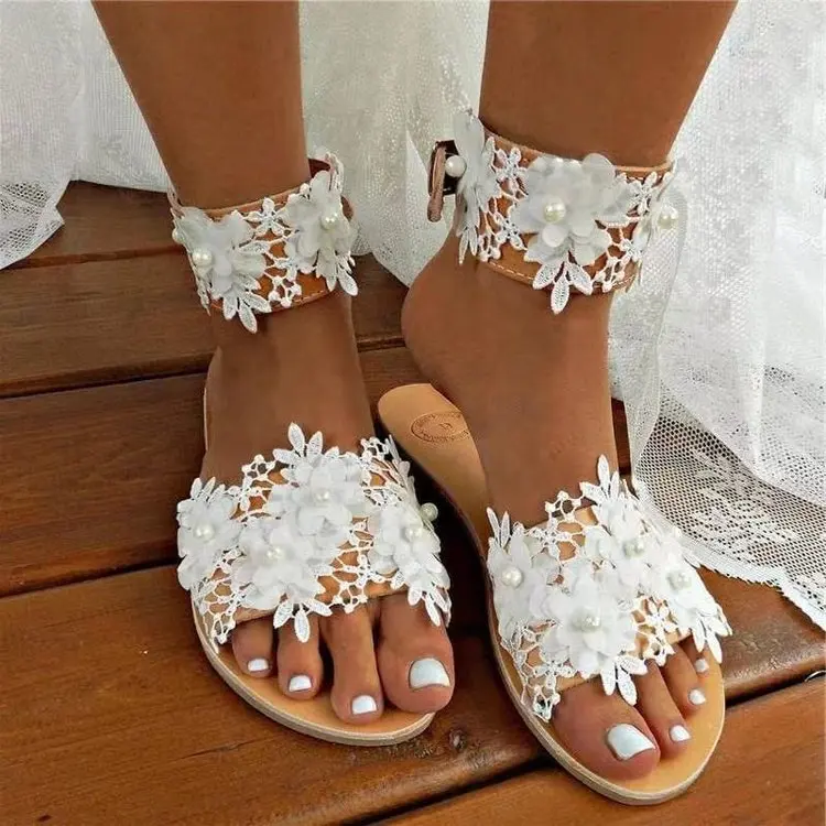 

two sets lace fashion sandals slippers with free lace foot loop, Pic