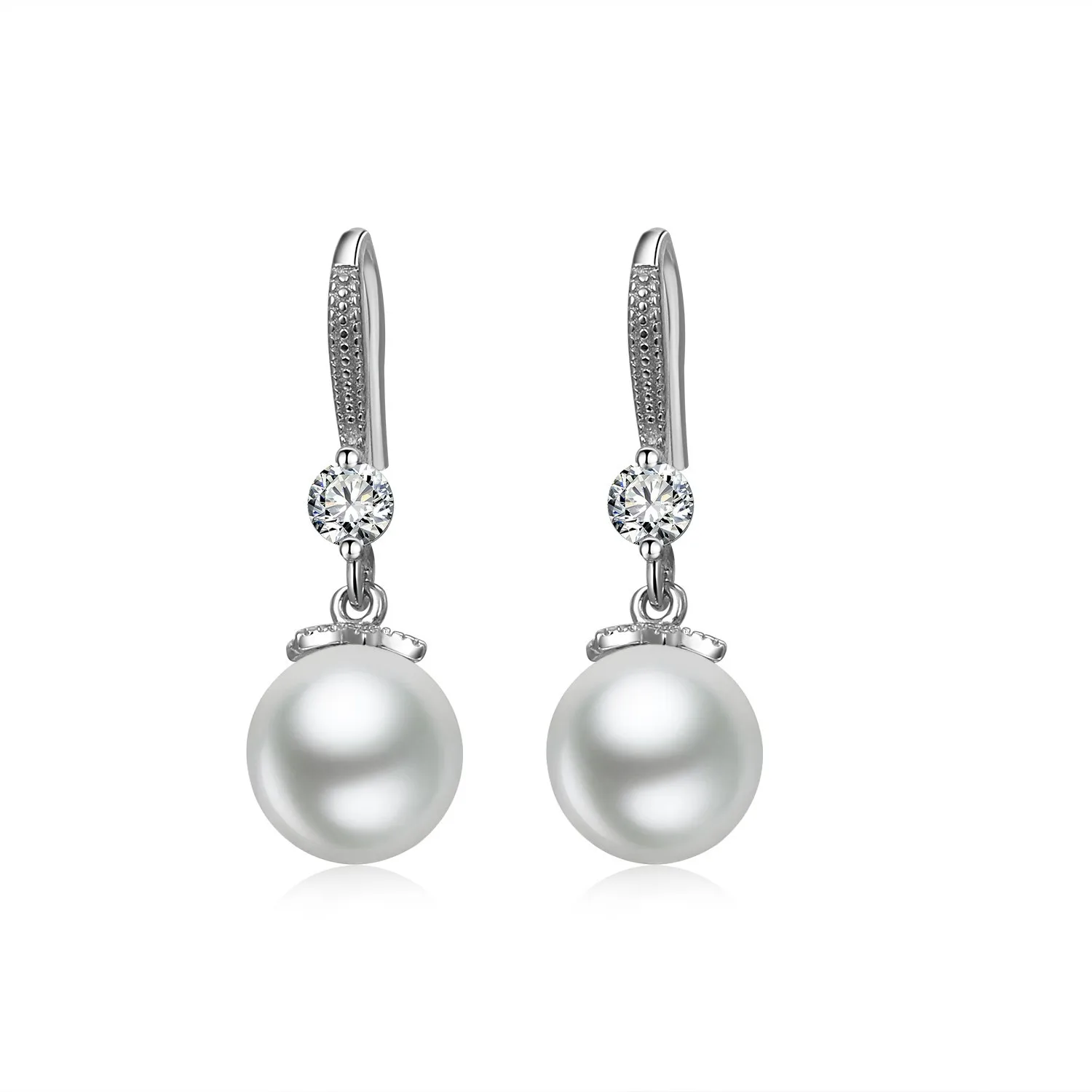 

Fashion Jewelry 925 Sterling Silver Flower Pearl Earrings Pearl Stud Earrings For Women