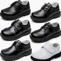new children shoes leather shoes  black elementary