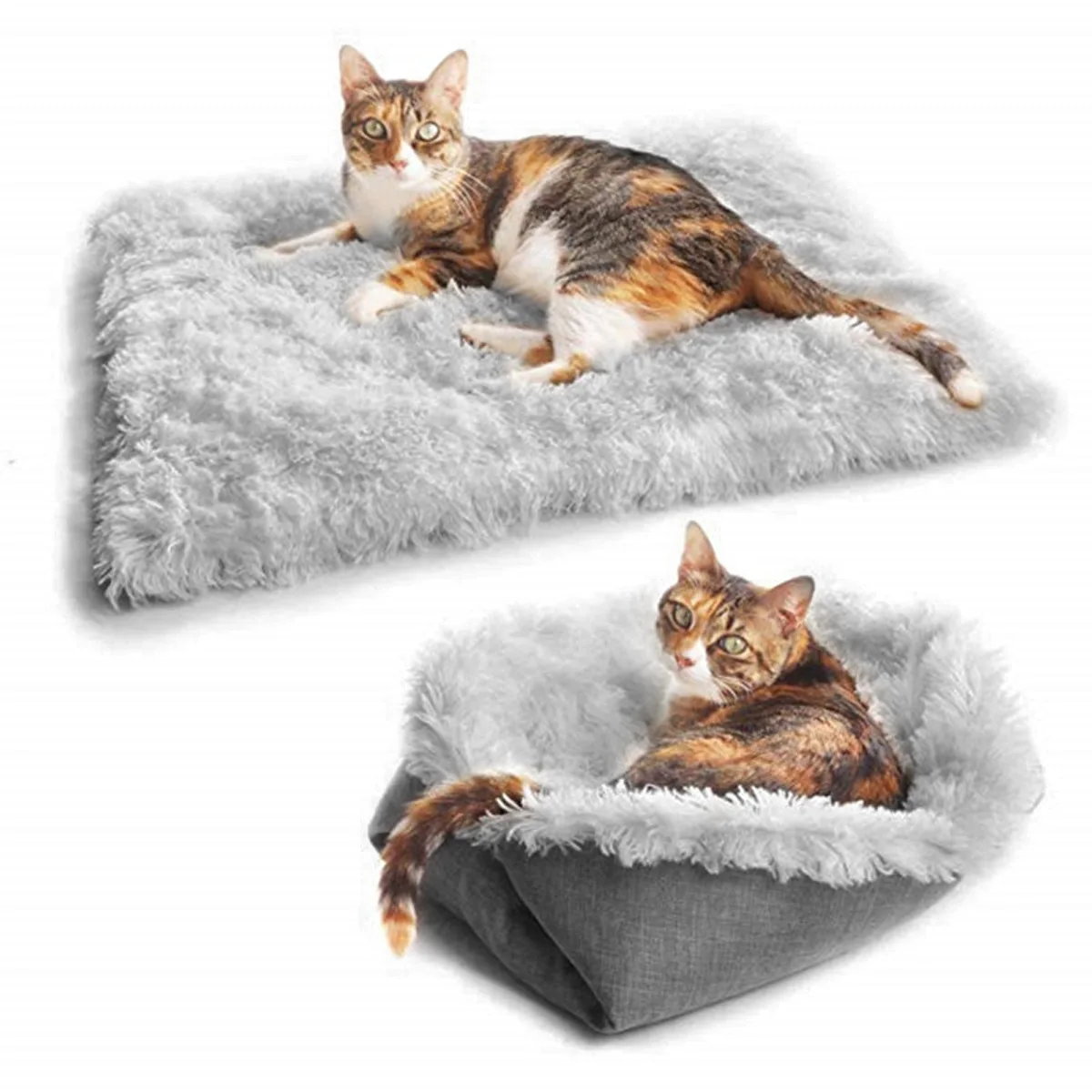 

Hot sale direct delivery two use cat long fluffy velvet dog bed, Picture