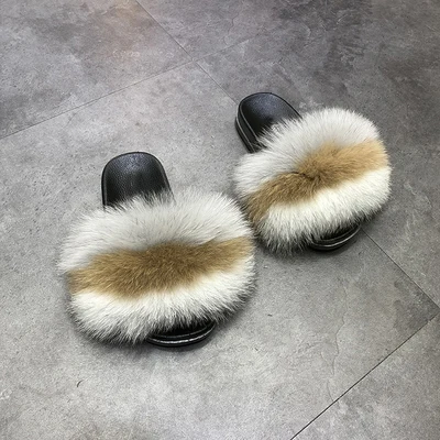 

women slippers fur fur slide vendor slippers fur slides, Customized color