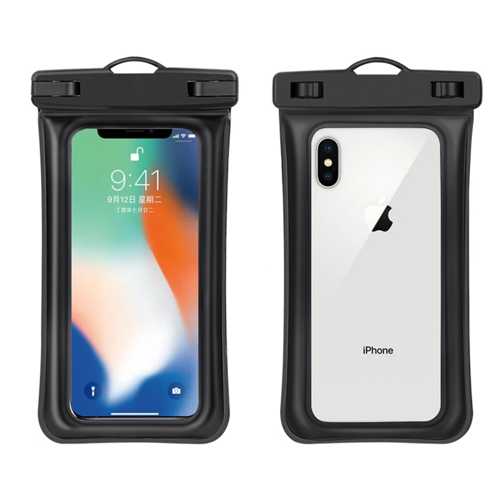 

FunFishing New Inflatable Waterproof Phone Bag Universal Swimming Diving Touch Friendly Transparent Protective Phone Bag