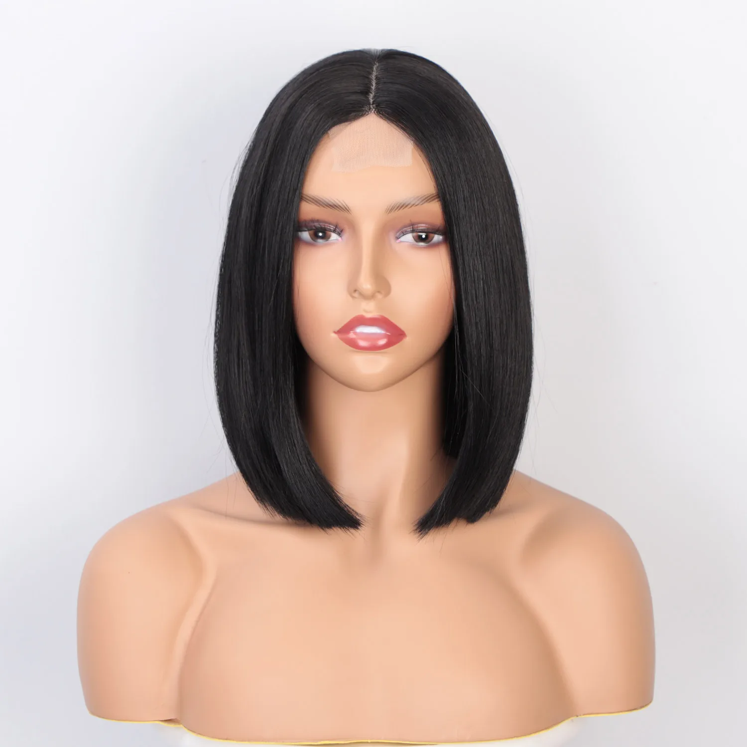 

Aisi Hair Wholesale Cheap Vendor Natural Straight Wave Short Bob Lace Frontal Wig Synthetic Hair For Black Women Lace Front Wig