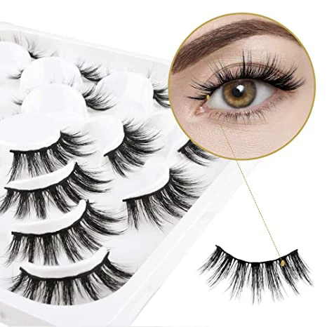 

Free eyelash sample private label wholsale 3d synthetic false eyelashes fluffy faux mink eyelash, Natural black