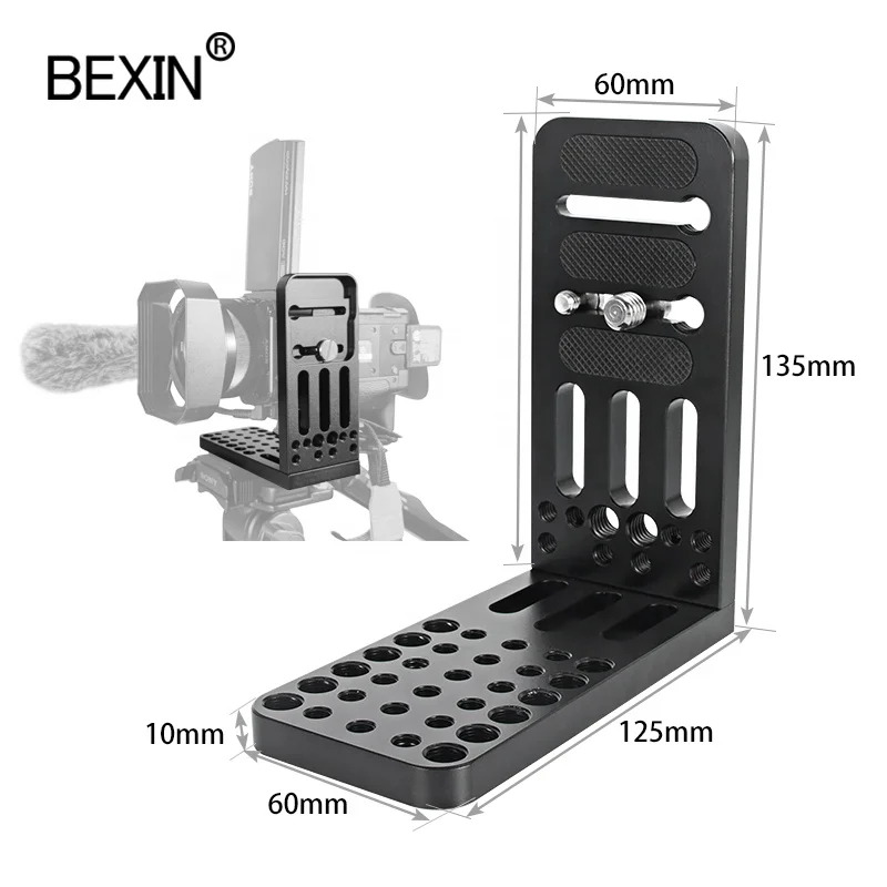 

BEXIN Wholesale Tripod Head L-Shaped Quick Release Plate Stabilizer Quick Vertical Shoot for Universal professional Cameras