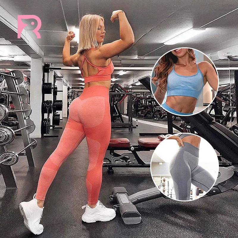 

Wholesale Women Sports Wear Soft Compression Plus Size 2 Pcs Yoga Set Leggings