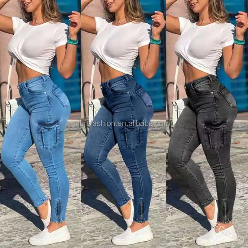 

J&H fashion 2022 New Arrivals Denim Jeans Skinny Pants High Waisted Trousers Slim Fit Casual Wear Women's Clothing