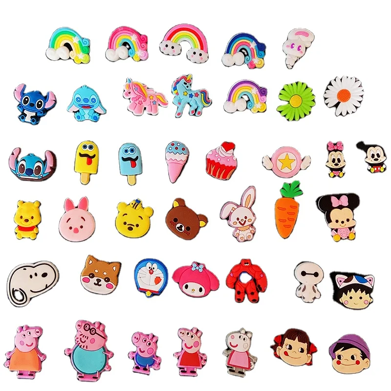 

HOT SALE cartoon animal unicorn rabbit cute Cartoon characters Flashing Shoe Charms Accessories Buckles For Clog Shoes, Picture