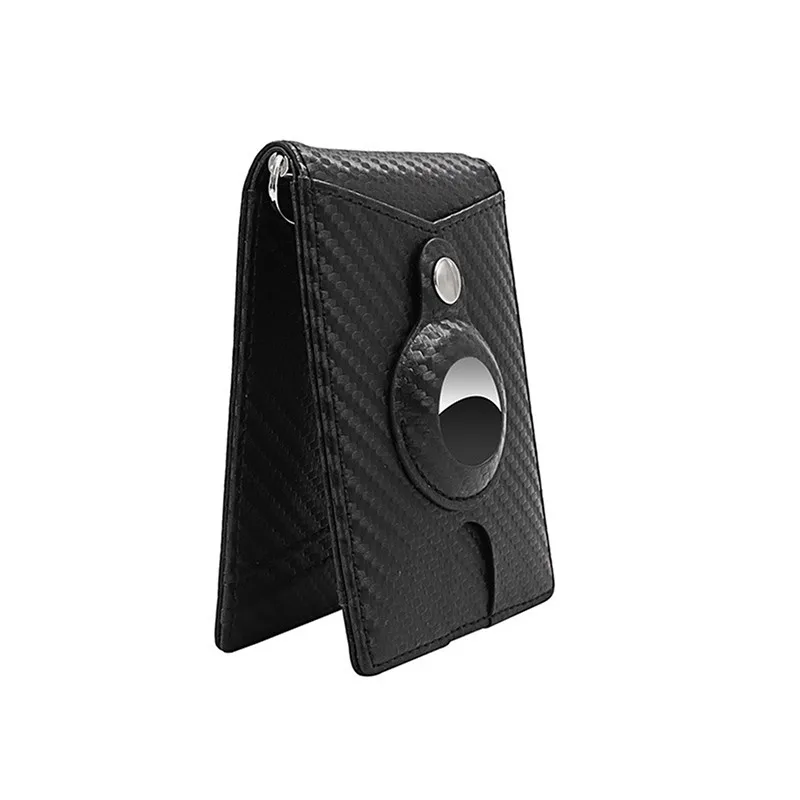 

Wallet Airtags US Money Clip RFID Anti-Magnetic Anti-Theft Card Bag For Apple Airtag Wallet- Leather