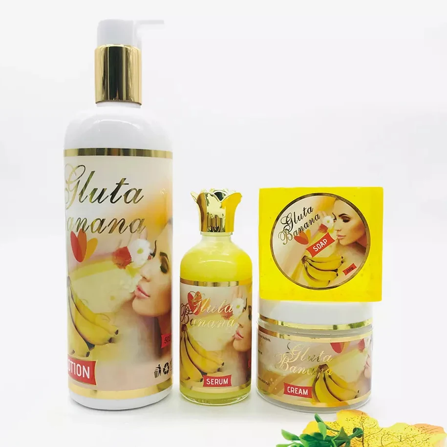 

Gluta Banana Skin Care Sets OEM Best Beauty Organic Skincare Whitening Set