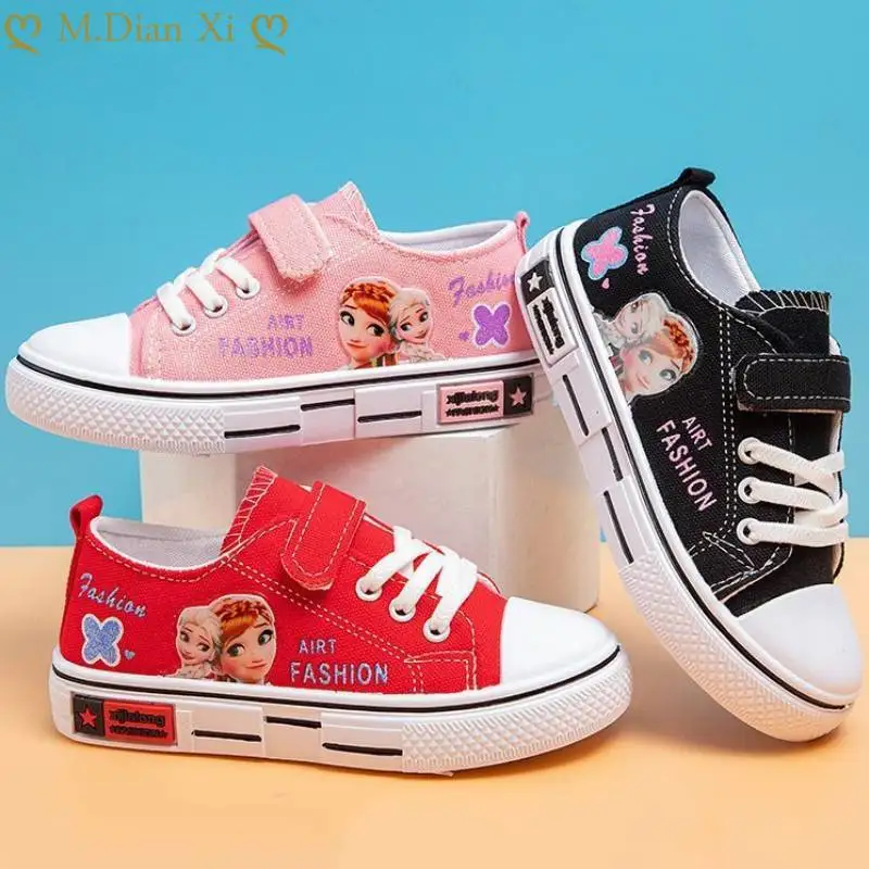 

Children's Cartoon Princess Shoes Canvas Shoes Girls Spring and Autumn Soft Casual Shoes